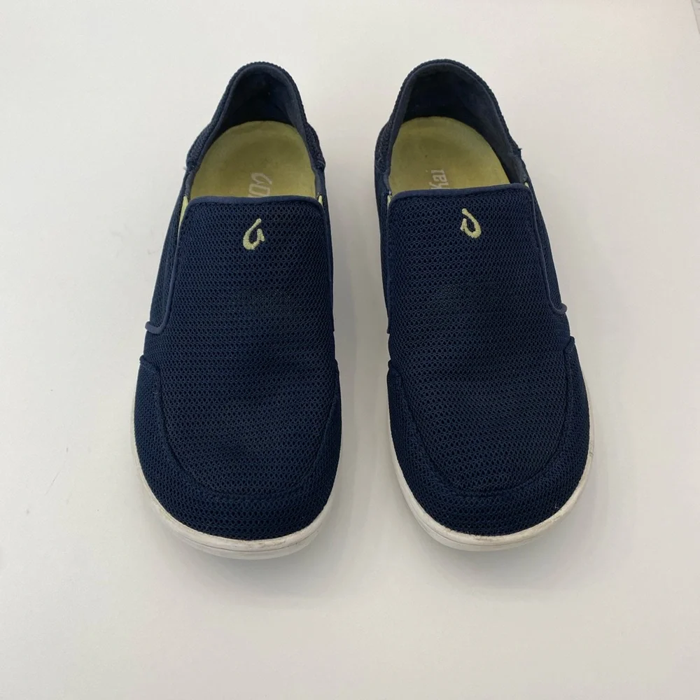 Boys Navy Blue OluKai Nohea mesh Blue Slip-On Shoes. Size 3